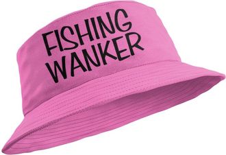 Generic Funny Fishing Fishermans Bucket Hat Fishing Wanker (UK, Alpha, L, Pink)