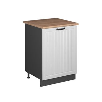 Vicco Mueble Bajo De Cocina Fame-line, Blanco Casa De Campo/antracita, 60 Cm 1 Puerta Con Encimera, Vicco