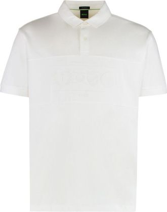 HUGO BOSS White Embossed Logo Polo
