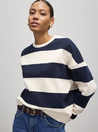 Contemporaine Womens Wide stripes boxy-fit sweatshirt