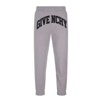 Givenchy Sweatpants, male, Gray, Size: S Cotton Logo Sweatpants