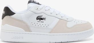 Lacoste Womens T-Clip Set Trainers in White Black - Black & Silver Leather - Size UK 4.5
