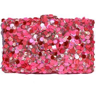 Simitri Fusion Sequin Kitsch Clutch in Bubblegum at Nordstrom
