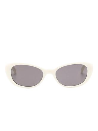 Saint Laurent Eyewear Occhiali da sole ovali - Bianco