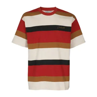 Carhartt Work in Progress Carhartt Wip, T-Shirts, male, Multicolor, Size: M Cotton Striped T-shirt Crouser
