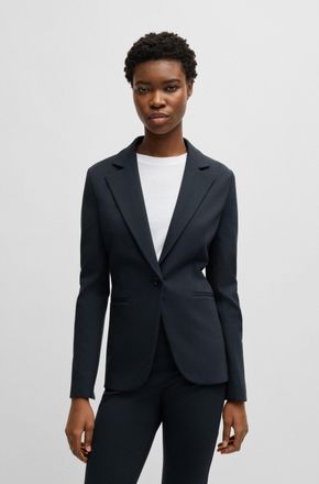 Boss Orange by Hugo Boss Longblazer BOSS ORANGE Jaslim Premium Damenmode, Damen, Gr. 46, blau (dunkelblau 404), Web, Obermaterial: 70% Viskose, 26% Polyamid, 4% Elasthan, unif