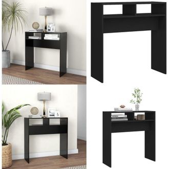 vidaXL Tavolino Consolle Nero 78x30x80 cm in Legno Multistrato - Tavolino ingresso - Tavolino da ingresso