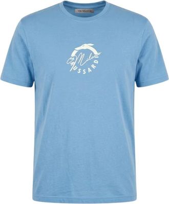 Trussardi Milano Signature Tee - - Tops - Uomo - Blu - S