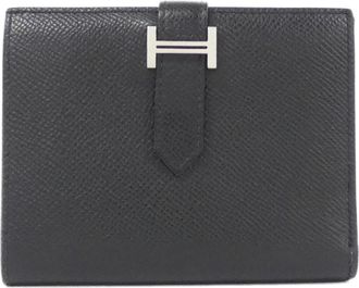 Herm&egrave;s Black Epsom Leather Wallet (Bi-Fold) (Pre-Owned)