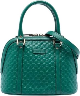 Gucci Pre-owned Handbags, female, Green, Size: ONE SIZE Pre-owned Vintage Satchel