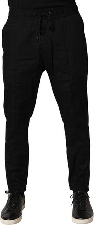 Dolce & Gabbana Mens Cotton Drawstring Joggers Black