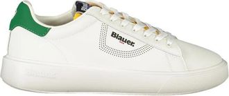 Blauer Leren Sneaker - Heren - Sneakers - Wit - 46 EU - Leer - Schoenen