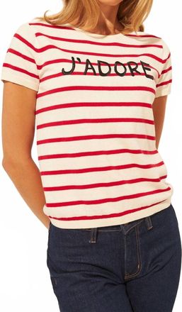John & Jenn Striped Sweater Top In Parisian Stripe