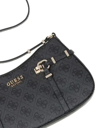Guess Womens Shoulder Bag Coal Logo Polyurethane - Shoulder-Bags