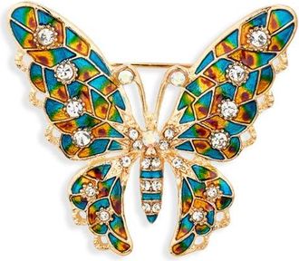 Clifton Wilson Embellished Butterfly Lapel Pin in Gold at Nordstrom