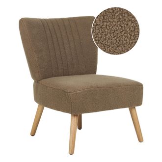 Beliani Beliani - Sill&oacute;n De Estilo Moderno Sin Reposabrazos Tapizado En Bucl&eacute; En Color Marr&oacute;n Vaasa