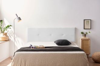 Moonia Cabecero Tapizado Napoli Polipiel 160x50x5 Cm - Blanco - Moonia