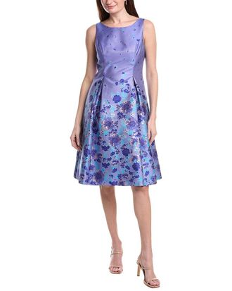 Adrianna Papell Border Jacquard Dress