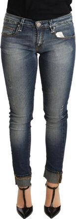 Acht Low Waist Skinny Denim - Dames - Skinny Jeans - Blauw - W26 - Denim - Jeans