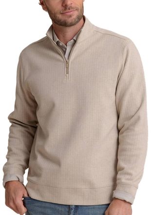 Southern Tide Adler Lane Quarter Zip Top In Sandstone Khaki