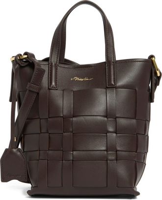 3.1 Phillip Lim Odita Leather Lattice Bucket Bag in Chocolate at Nordstrom Rack
