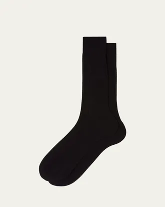 Prada Mens Rib-Knit Cotton Crew Socks