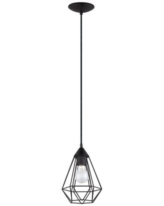 Eglo Eglo Tarbes 1 Light Open Frame Geometric Pendant With Matte Black Finish