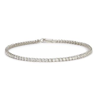 House of Brilliance 10K White Gold 2.00 Cttw Lab Grown Diamond Tennis Bracelet