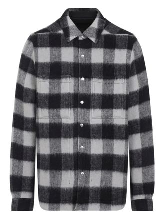 Rick Owens checked wool shirt - men - Wool - 48 - Black