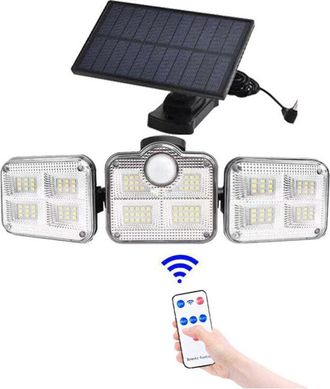 OEM Faro Solare Da Esterno Con Sensore Di Movimento, 122 Led, Impermeabile Ip65, 3 Teste Luminose, Proiettore Solare Per Giardino, Aree Esterne, Vialetti,