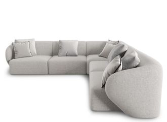 BLOOMINGLOFT 6-Sitzer Design-Ecksofa Chiara Chenille