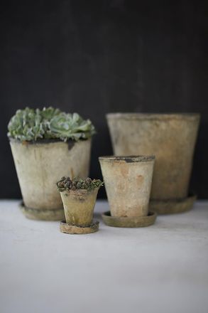Terrain Earth Fired Clay Herb Pot + Saucer Set