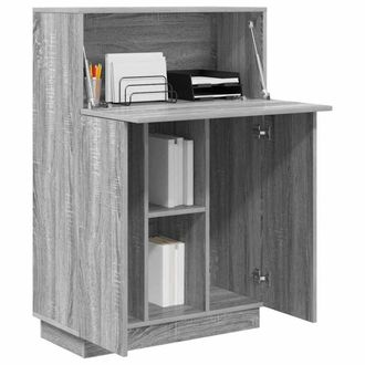 Berkfield Home Grey Writing Desk Grey Sonoma Engineered wood Large