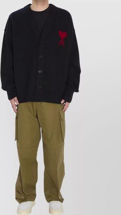 Ami v-neck cardigan in merino wool