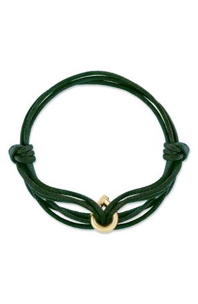 Tabayer Knotted Cord Bracelet in Yellow Gold/green at Nordstrom