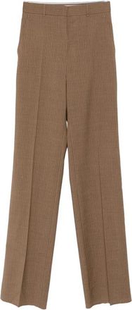 Max Mara Wijde broek - Dames - Wijde Broeken - Bruin - XL - Broeken