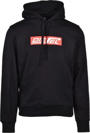 Diesel Felpa con cappuccio - Heren - Hoodies - Zwart - L - Katoen - Hoodies & sweatvesten