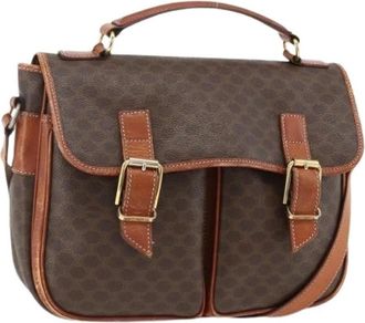 Celine Pre-owned Vintage Canvas Schoudertas - Dames - Vintage Handtas - Bruin - ONE Size - Leer - Vintage