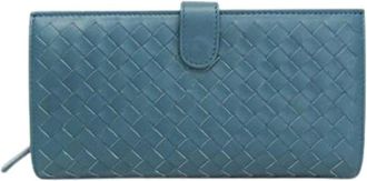 Bottega Veneta Pre-owned Wallets, female, Blue, Size: ONE SIZE Pre-owned Leather Wallet