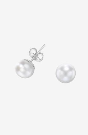 Dower & Hall White Timeless Freshwater Pearl Studs in Sterling Silver at Nordstrom