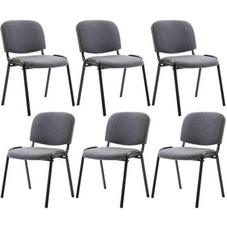 Clp Set 6x Sedie Ufficio Ken In Tessuto grigio