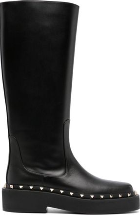 Valentino Garavani Rockstud 30 Knee-High Leather Boots - Womens - Leather