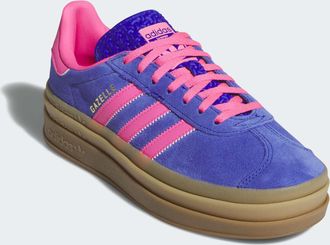 adidas Sneaker ADIDAS ORIGINALS GAZELLE BOLD, Damen, Gr. 38,5, lucid blau, lucid pink, gold metallic, Leder, Synthetik, Schuhe Sneaker