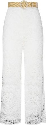 Zimmermann Dolly Lace Wide Leg Broeken - Dames - Wijde Broeken - Wit - XS - Broeken