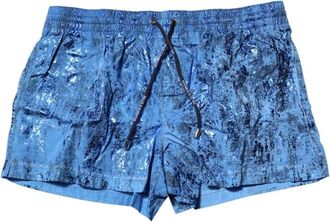 Dolce & Gabbana Logo Drawstring Beachwear Shorts met Elastische Tailleband - Dames - Strandmode - Blauw - XL - Badmode