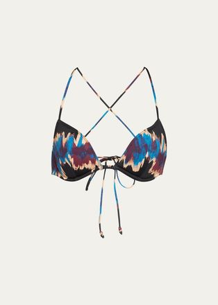 Ulla Johnson Floria Ikat Tie Bikini Top