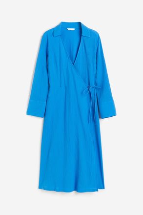 H&M Blusenkleid im Wickelschnitt - Blau
