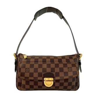 Louis Vuitton Brown Leather Pvc Shoulder Bag Tote Bag (Pre-Owned)