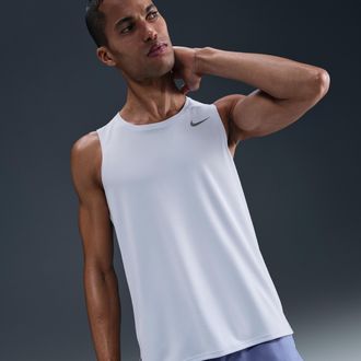 Nike Mens Miler Dri-FIT Running Tank Top in Grey | DV9321-057