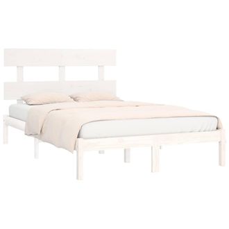 Berkfield Home Beautiful Bed Frame White Solid Wood 200x200 cm